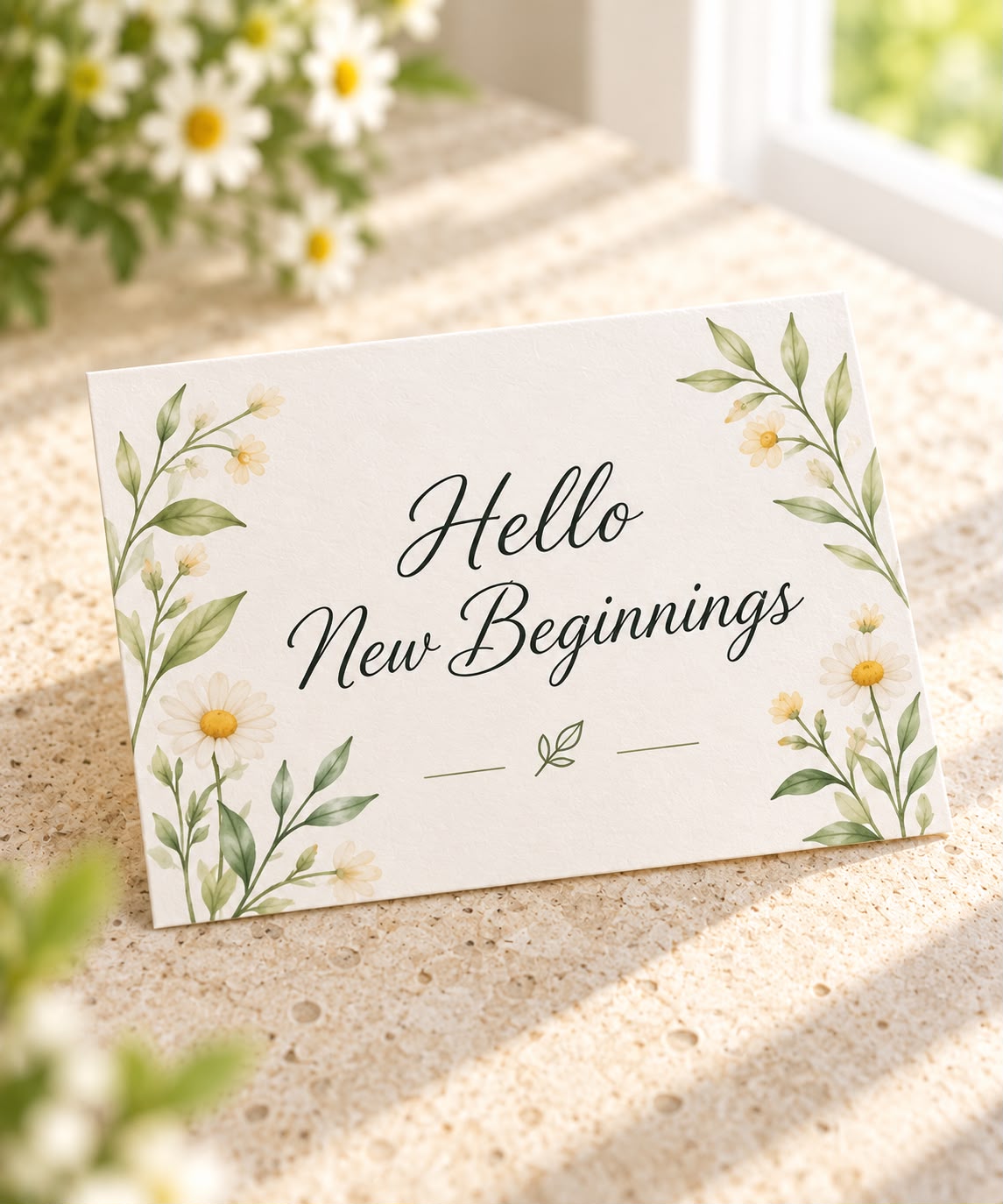 “Hello New Beginnings” Card